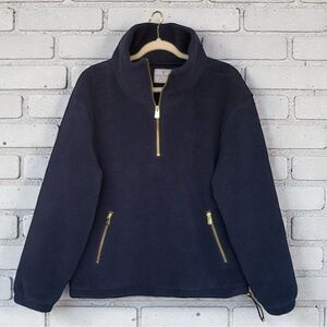 Dudley Stephens Hartley Pullover Navy Blue Sherpa Fleece XS